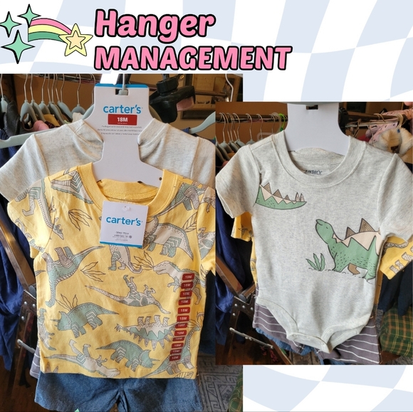 Carter's Other - Carter's Yellow and Gray Dinosaur Kids 4 Piece Set
